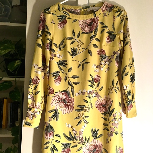 LOFT Yellow Floral Dress - Picture 2 of 6